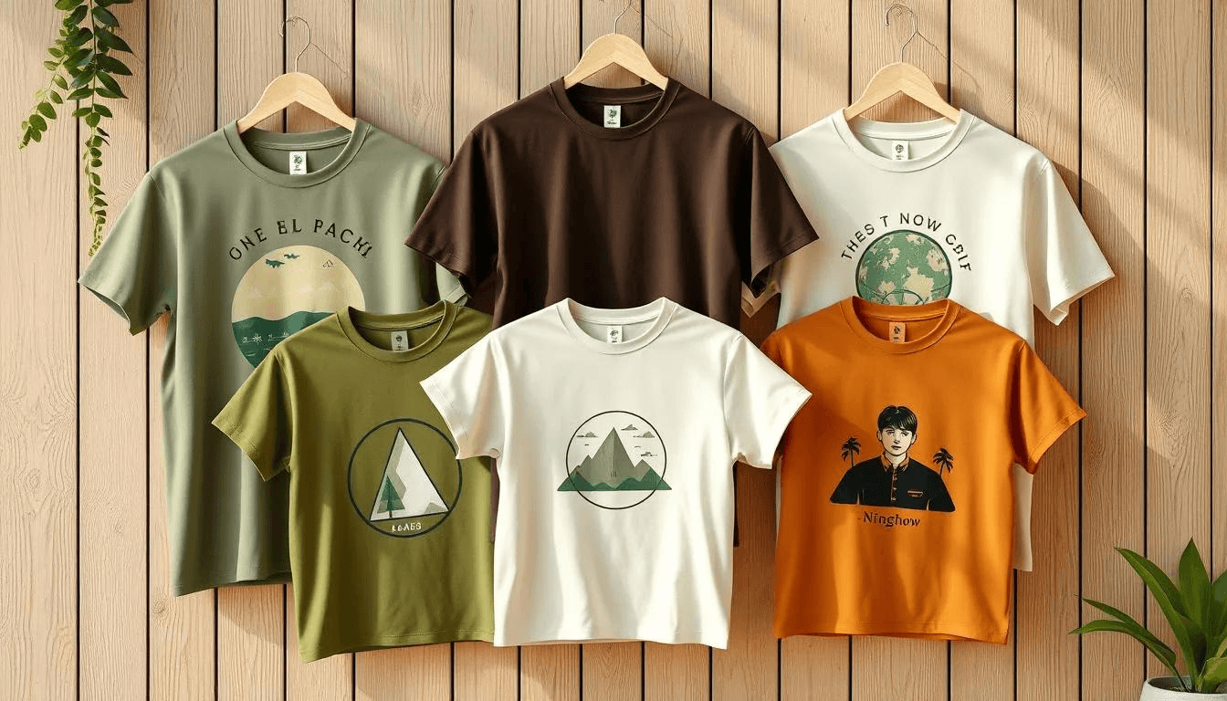 Adult t-shirts with nature and outdoor-themed graphics
