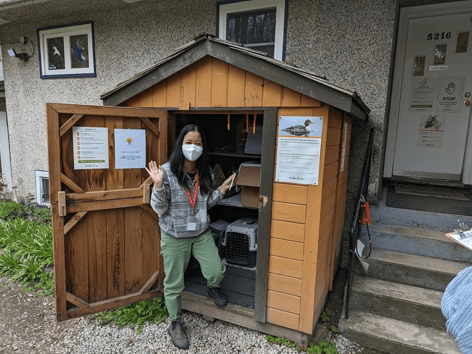 Allison Morrison welcoming visitors at a wildlife centre facility