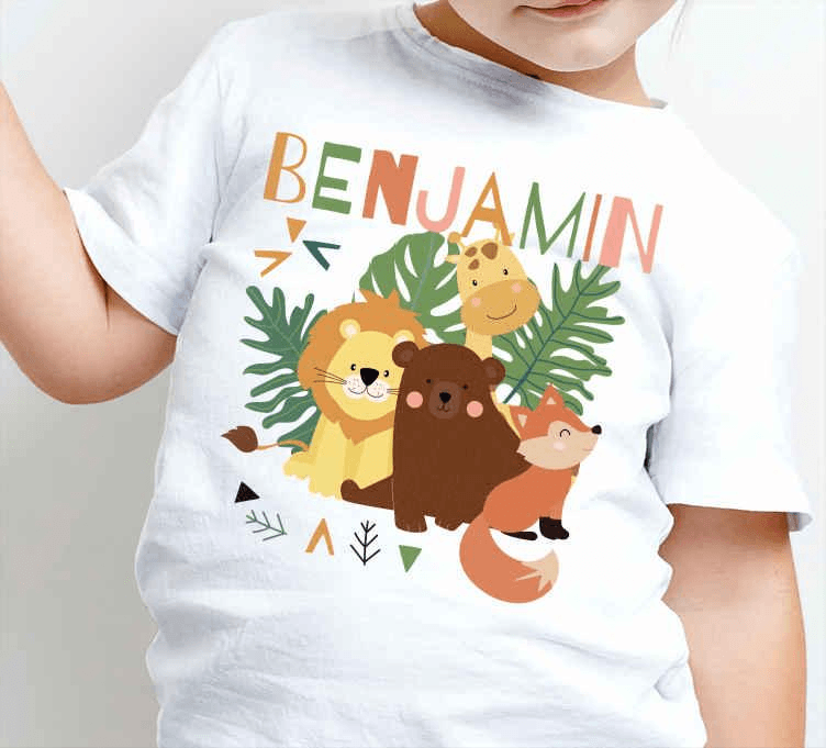 Children’s t-shirts with wildlife-themed designs