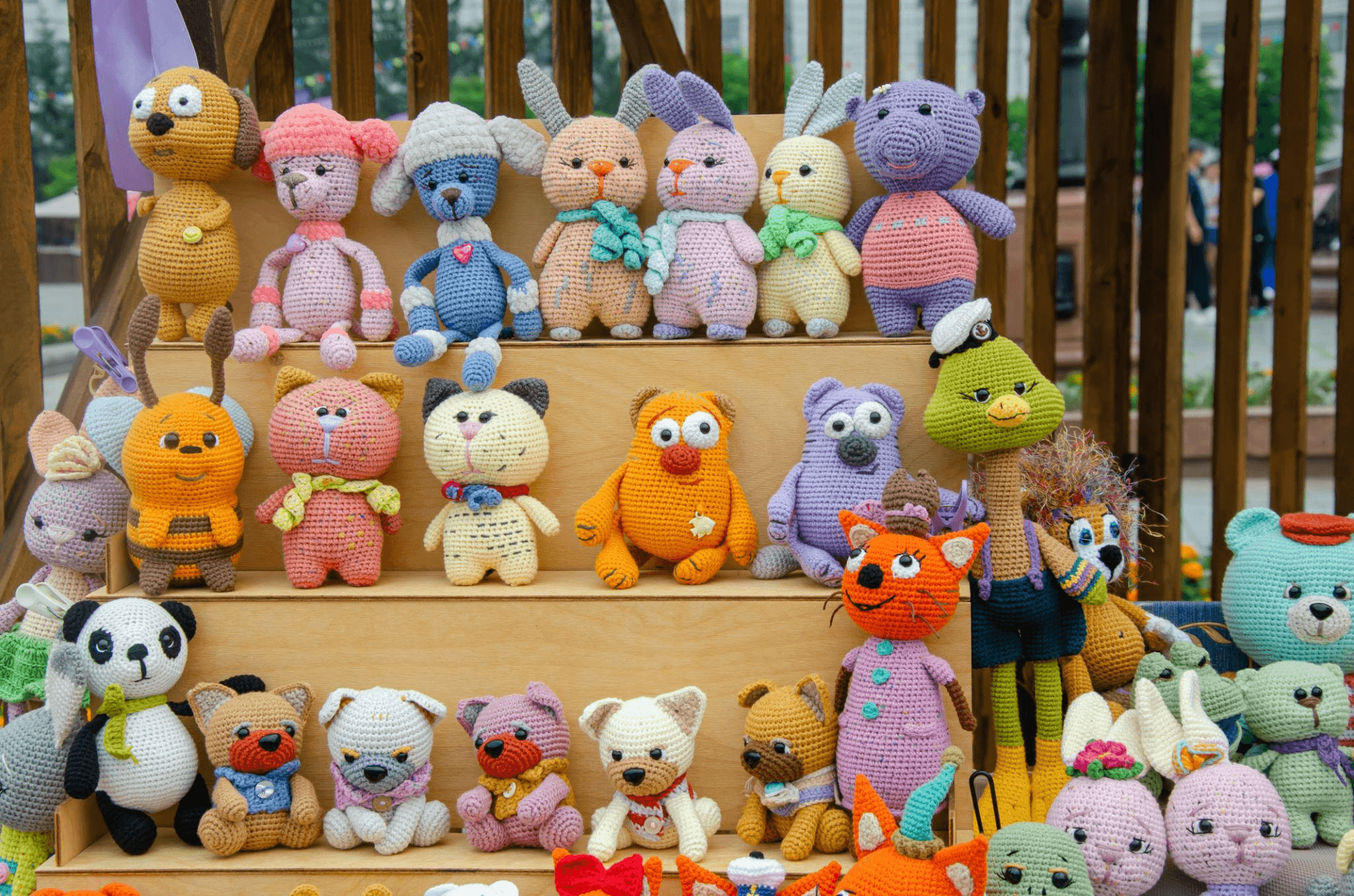 Handmade wildlife-themed crafts at a Christmas pop-up shop