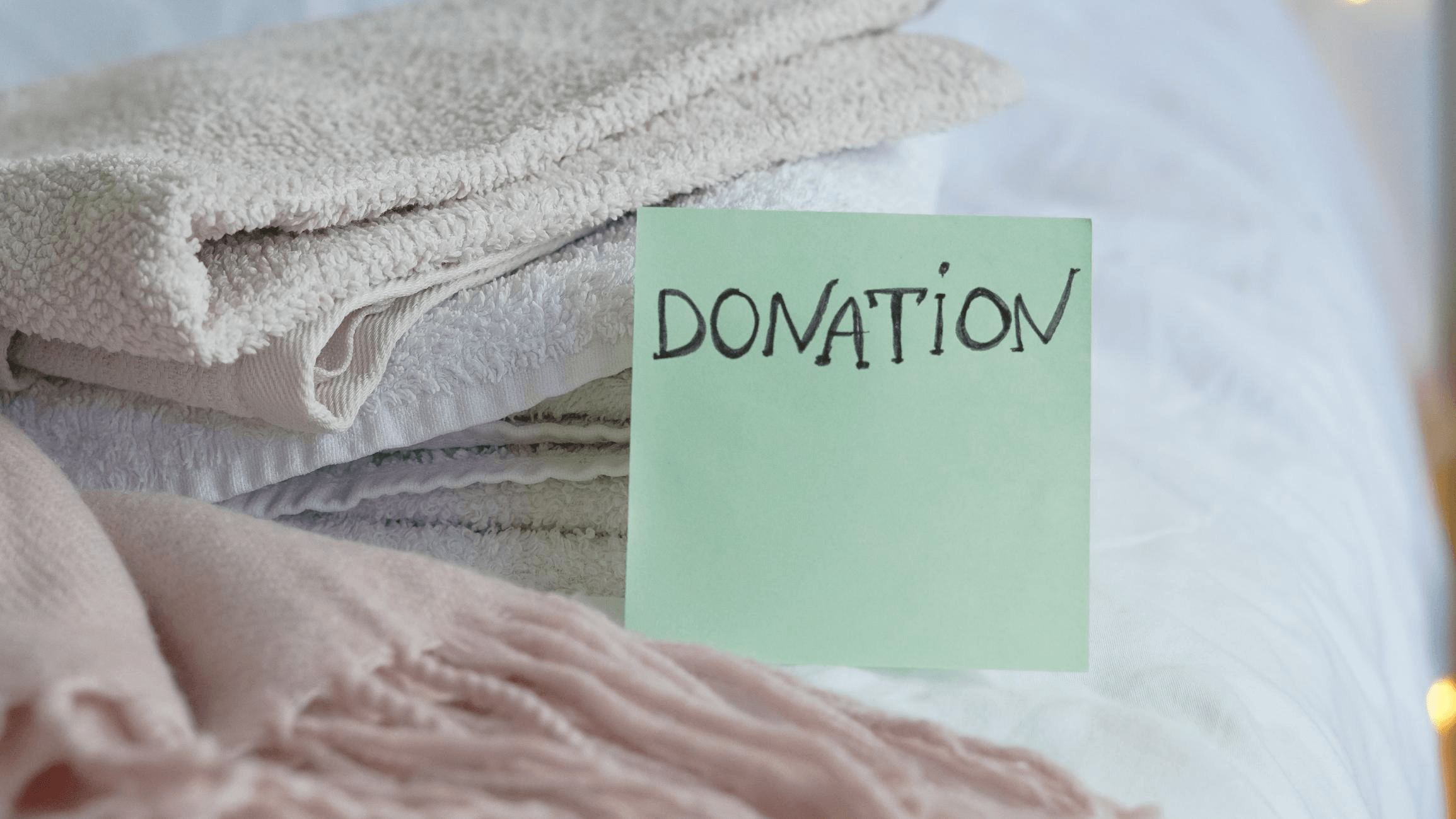 Donated linens and household items