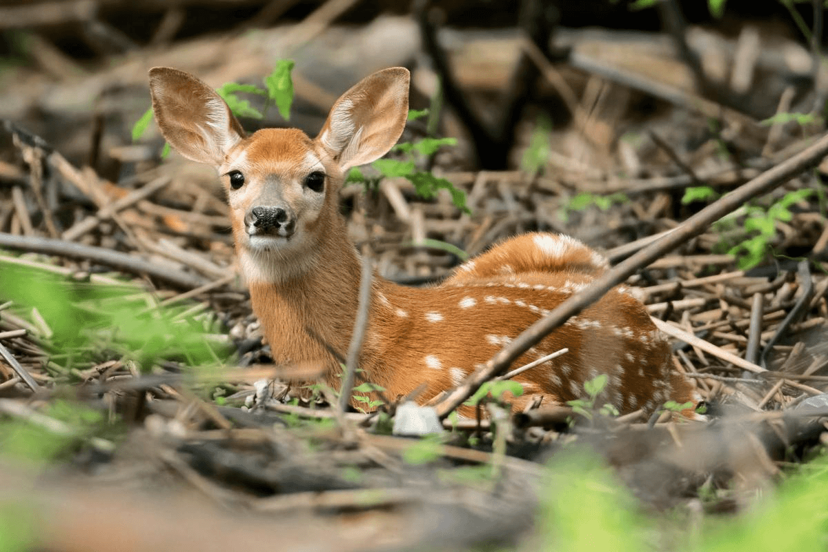Fawn lying in grass