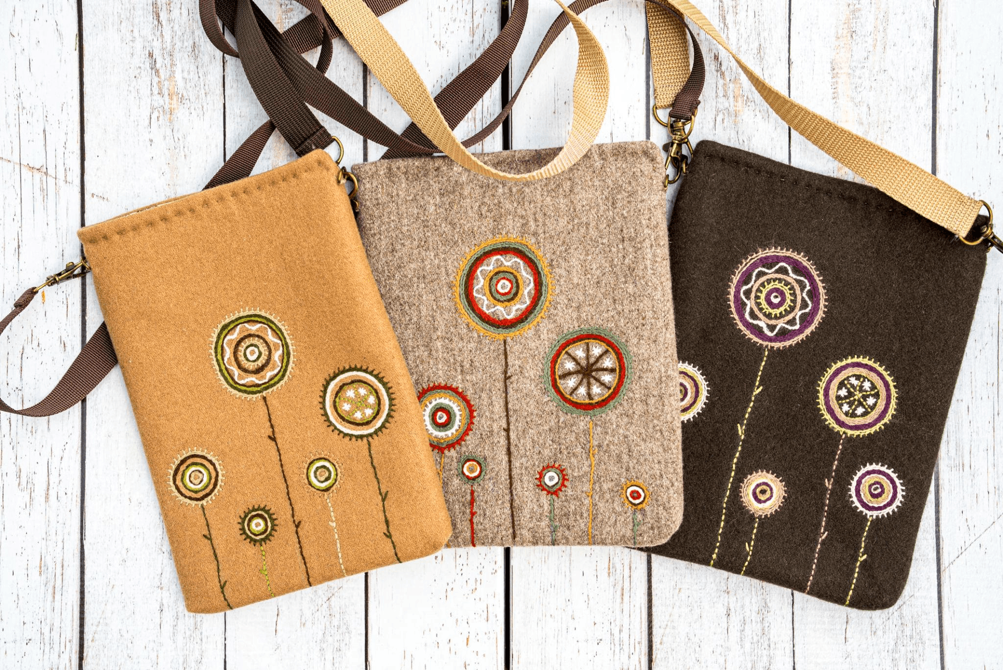 Handmade handbags created by volunteers