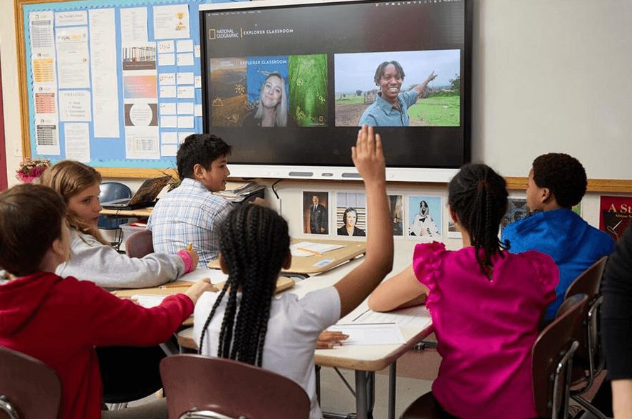 Students participating in a virtual wildlife class